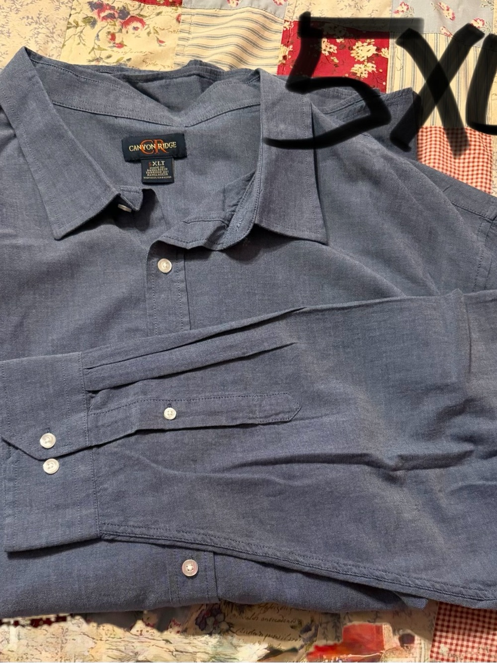 Canyon Ridge Men's Slate Blue Button-Down Shirt